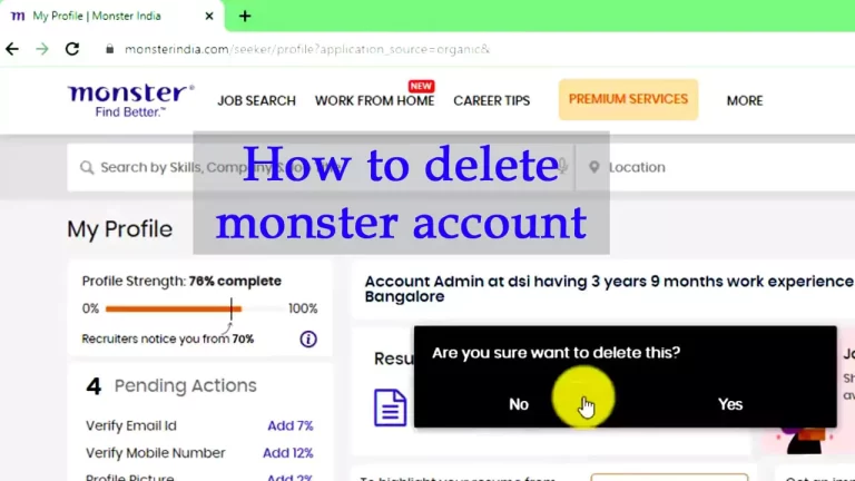 How to delete monster account Easy